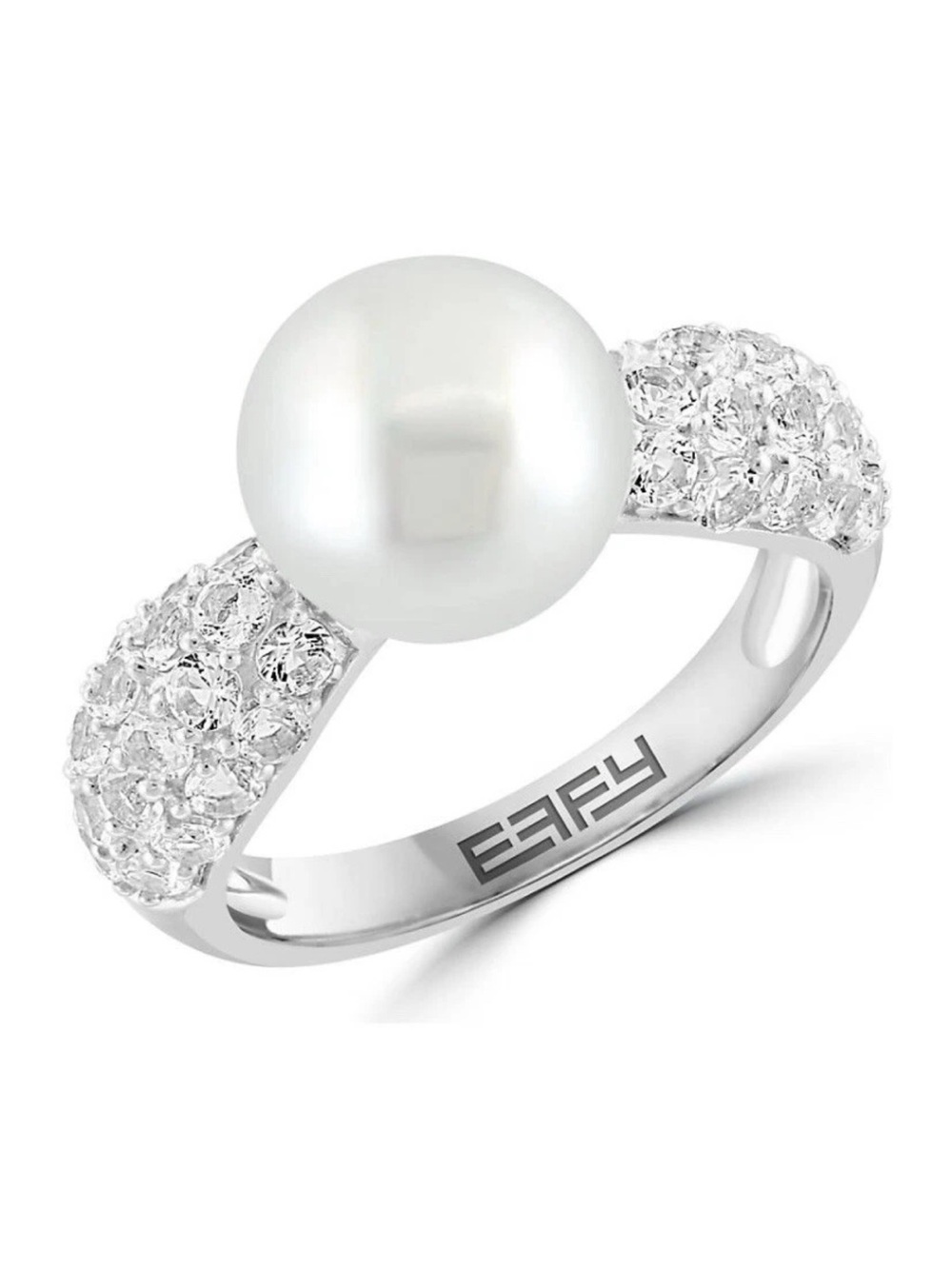 New! EFFY White Topaz, Pearl & Sterling Silver Ring